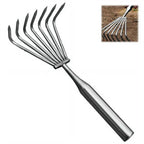 Garden Stainless Steel Hand Rake Manual Integrated Small Leaf Rakes Gardening Tool Multi-Claw Soil Rake For Planting Vegetable