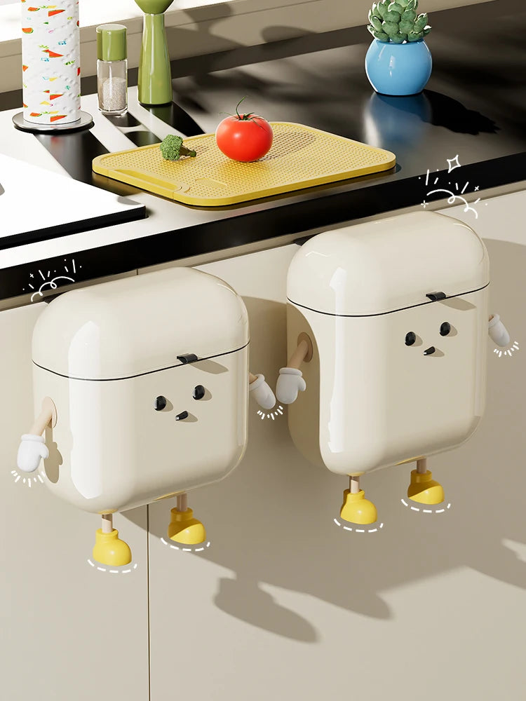 12L/9L DIY Compost Bin Kitchen for Countertop or Under Sink, Hanging Small Trash Can with Lid, Garbage Can for Cabinet Door