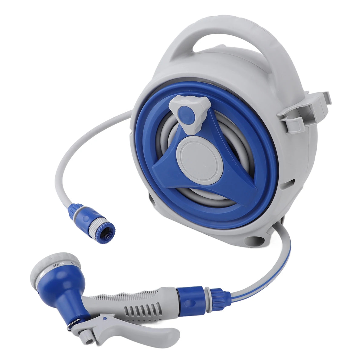 Garden Hose Reel Handheld Sunproof Hose Reel with 15m Water Pipe Nozzle for Home Yard Watering Hose Reel Watering Car