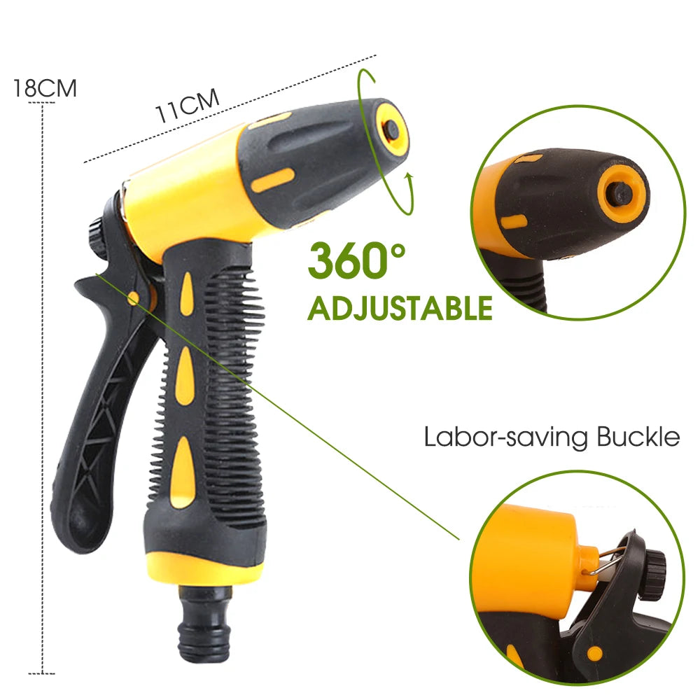 Garden Extension Hose with Sprayer Sprinkler for  for Car Cleaning Courtyard Lawn Watering EVA Retractable Tubeing Water Gun Kit