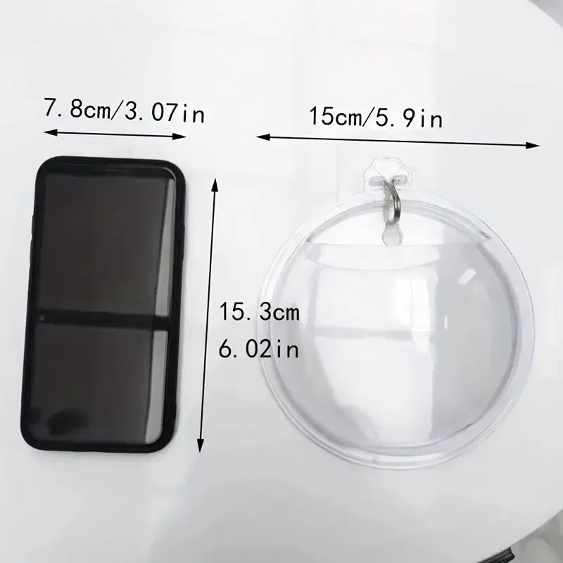1Pc Free Punching Hydroponics Planter Home Decoration Pot Wall Hanging Mount Bubble Aquarium Bowl Fish Tank Aquarium Home Mini