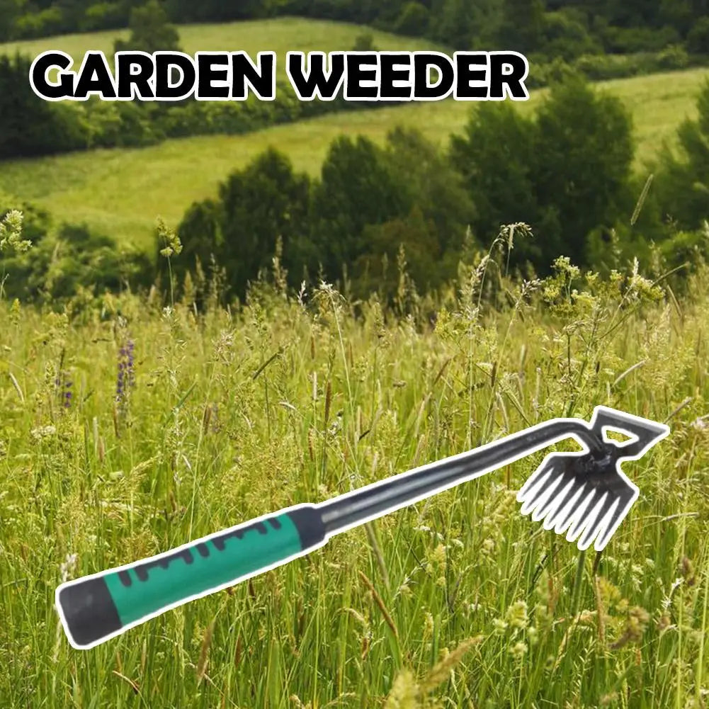 8 Teeth Garden Weed Rake 2In1 Garden Rake Manual Weed Grass Rooting Tool Puller Shovel Hand Gardening Loose Soil Tool
