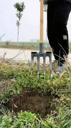 Agricultural Loose Soil Fork Fourtooth Manganese steel farming tools loosening and clearing Manual Garden Soil Turning Artifact