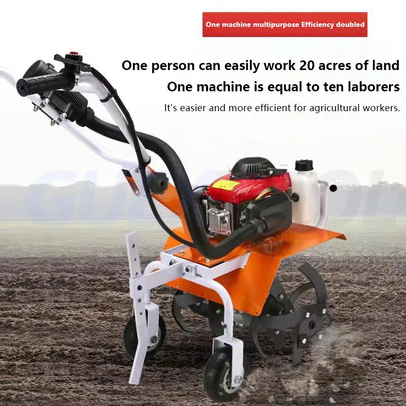 Rotary Cultivator Efficien Micro-Cultivator Tilling Soil And Loosening Soil  Cultivator Small Ditching Rotary Cultivator Tilling