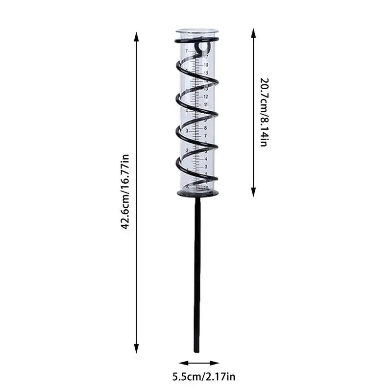 6.69Inch Rain Gauge Outdoor Tube Garden Glass Water Gauge For Rain Water Meter Decorative Stake With Waterproof Large Glass Tube