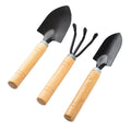 3-Piece Mini Garden Tools Set, Wooden Handle Shovel Rake Trowel for Succulent Plant Bonsai Care, Household Gardening Gift Idea