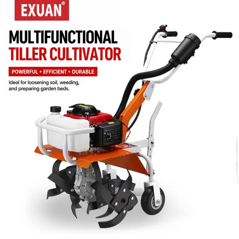 Rotary Cultivator Efficien Micro-Cultivator Tilling Soil And Loosening Soil  Cultivator Small Ditching Rotary Cultivator Tilling