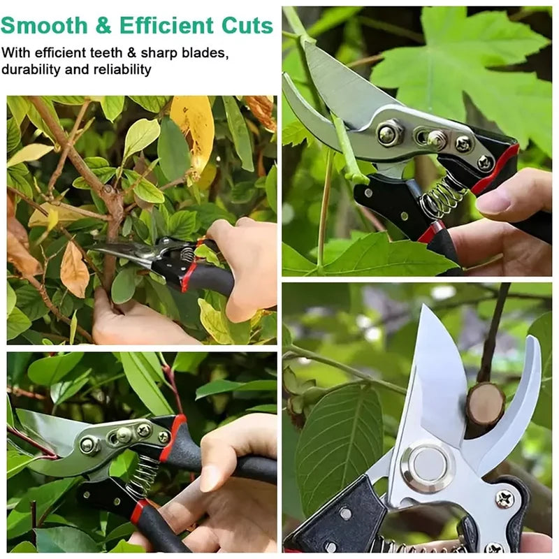 Complete Gardening Kit with 5 Essential Tools; Pruning Shears, Foldable Sawi Scissors, Plant Cutter