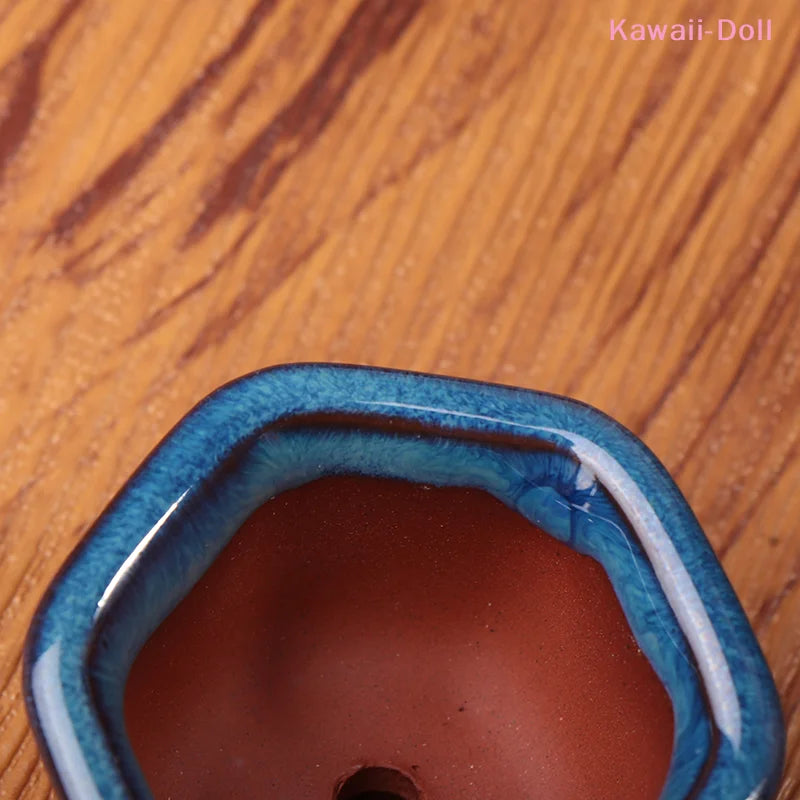 Dollhouse Mini Plant Pots Flower Pot With Holes Bonsai Flowerpot Purple Sand Craft Chinese Style Plant Pot Planter Garden Decor