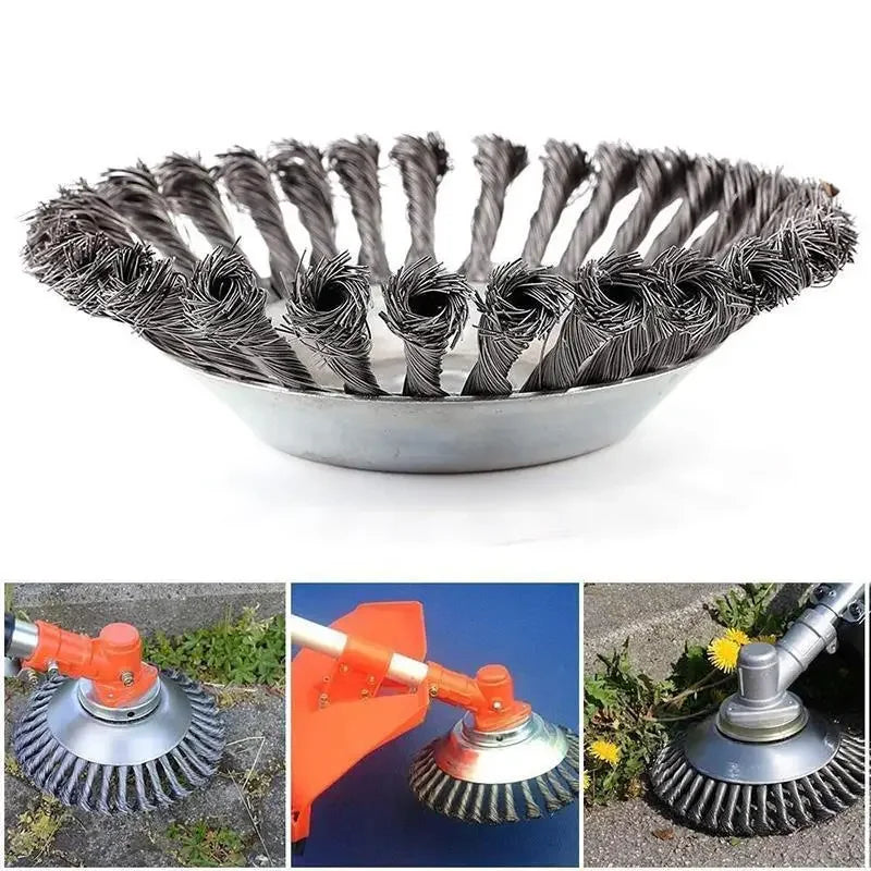 Steel Wire Weeding Garden Weed Wheel Tools Rust Removal Twisted Wire Steel Wire Grass Trimmer Head Weed Mower Accessories
