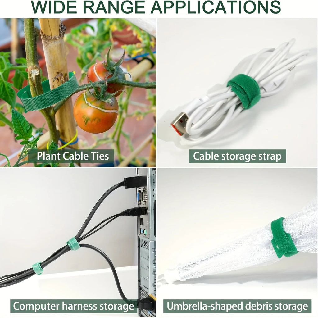 50/100pcs Reusable Adjustable Non-Slip Nylon Plant Ties with Hook and Loop Fasteners, Ideal for Gardening Applications
