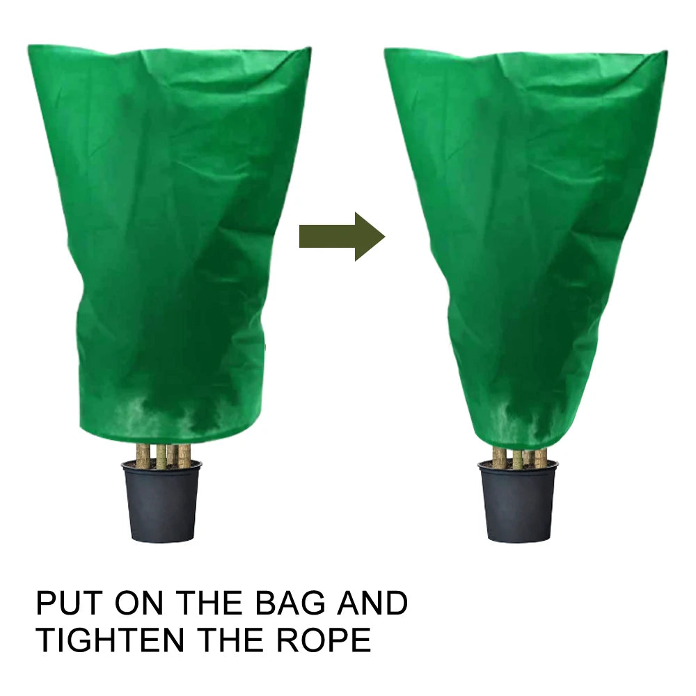 Plant Freeze Protection Covers  Winter Shrub Cover Tree Frost Blanket with Drawstring for Winter Frost Protection Sun Protection