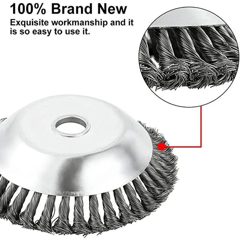 Steel Wire Weeding Garden Weed Wheel Tools Rust Removal Twisted Wire Steel Wire Grass Trimmer Head Weed Mower Accessories