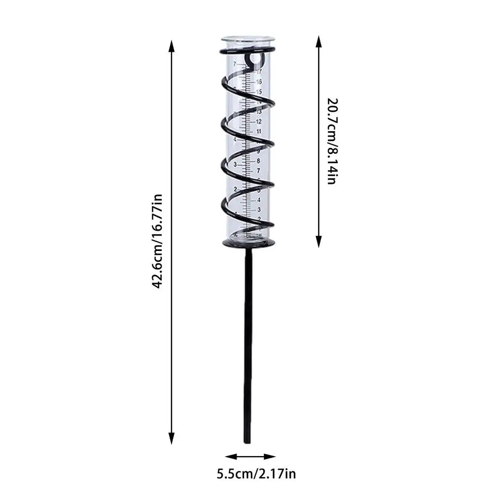 6.69Inch Rain Gauge Outdoor Tube Garden Glass Water Gauge For Rain Water Meter Decorative Stake With Waterproof Large Glass Tube