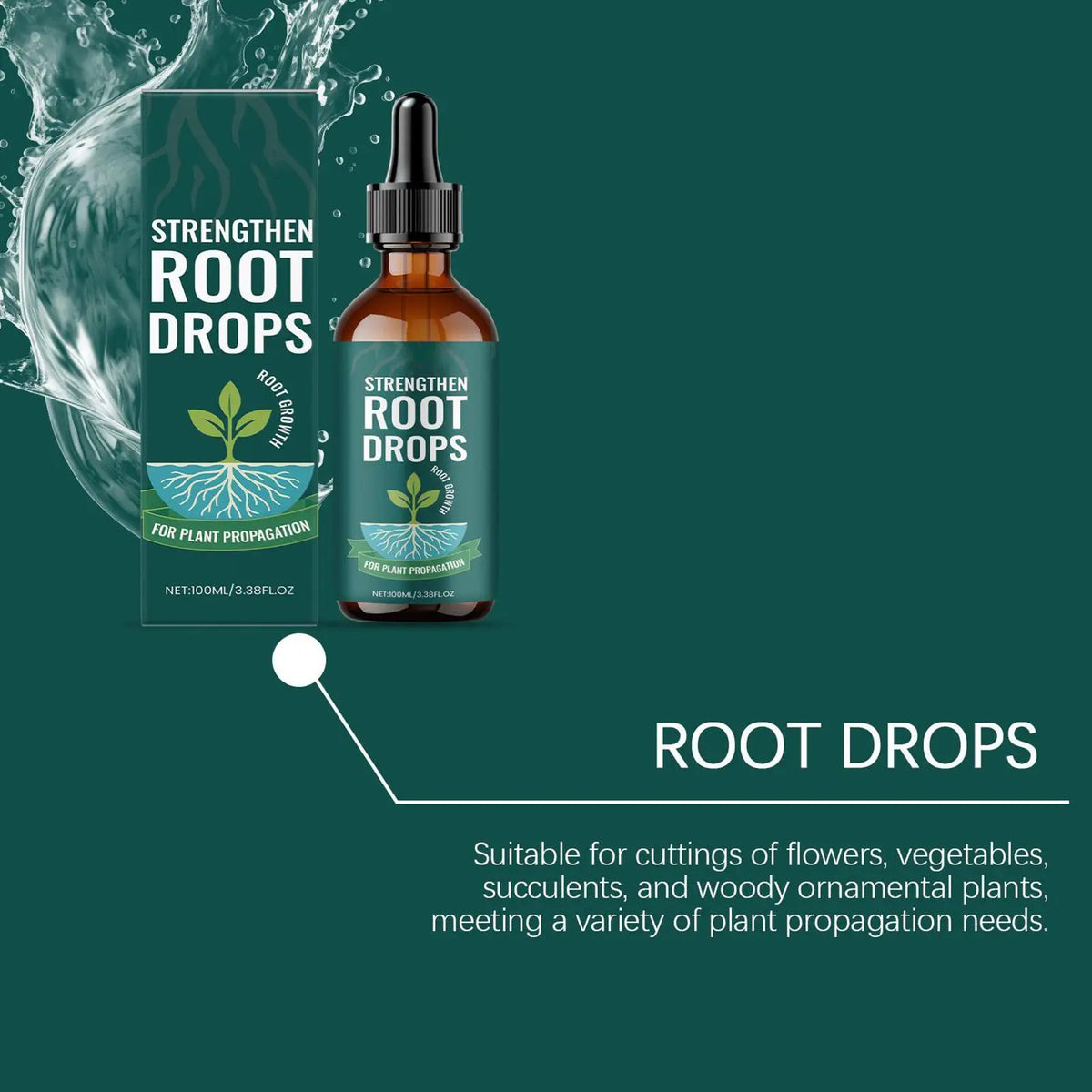 Root Drops for Propagation Rooting Liquid Fertilizer Supplement 100ml Root Booster for Plants Indoor Gardening Outdoor Gardening