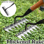 8/7/6/5teeth Garden Weeding Rake Heavy Duty Metal Gardening Hoe Weeding Rake Farm Tool for Gardening Weeding Loosening Soil Rake