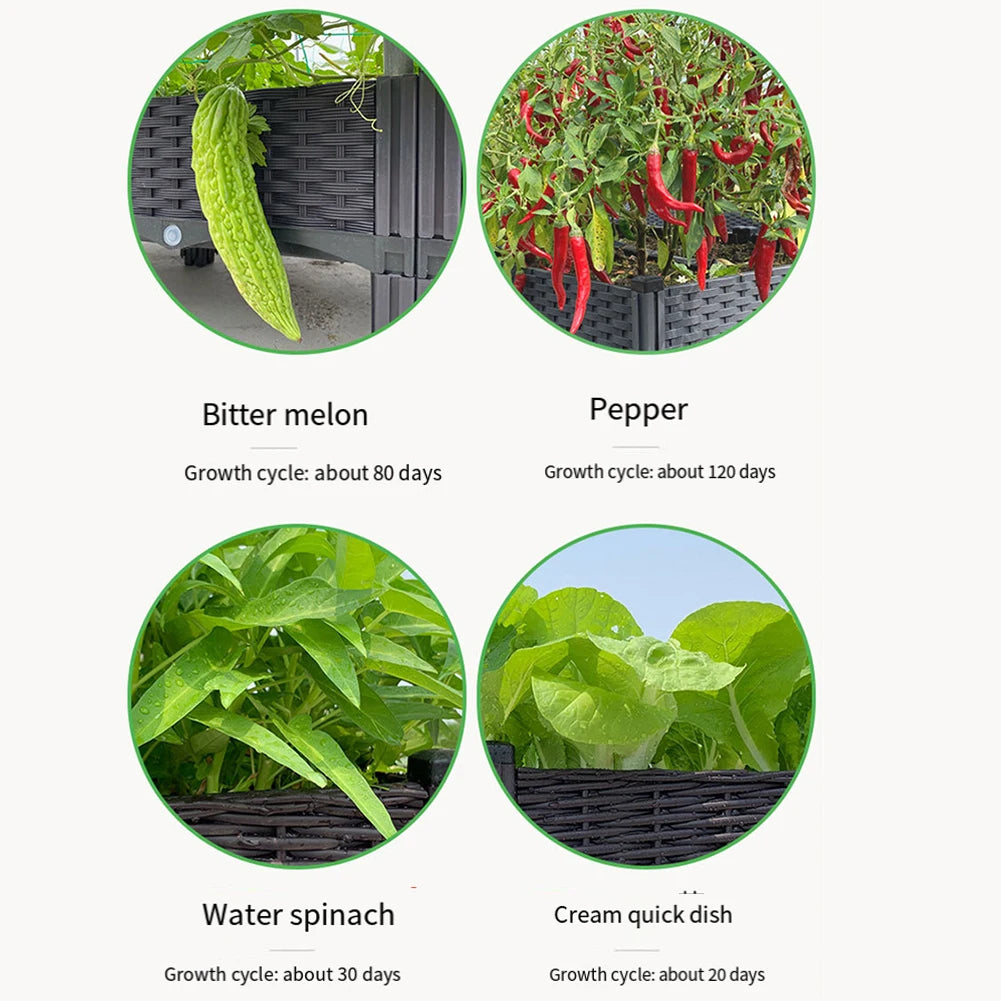 Plastic Raised Garden Bed with Legs Raised Planter Box Elevated Planting Container for Gardening Vegetables Fruits Flowers