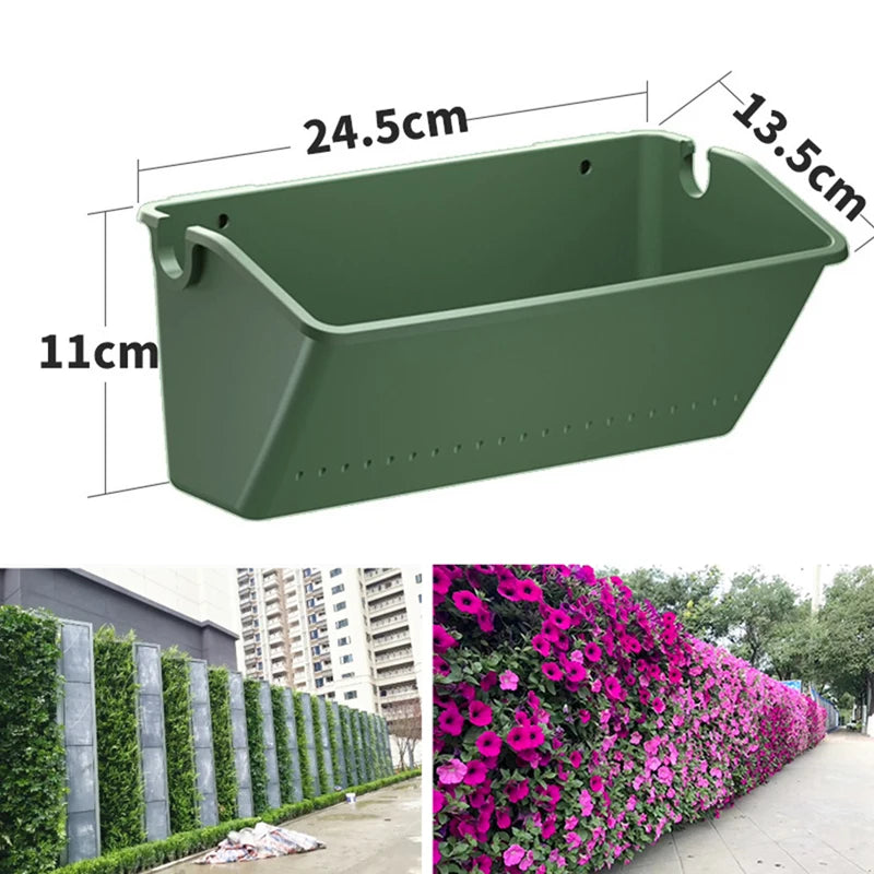 1PC Hanging Garden Plant Wall Flower Pot Container Wall Hanging Vertical Green wall-mounted Plastic Planting Box Home Decor