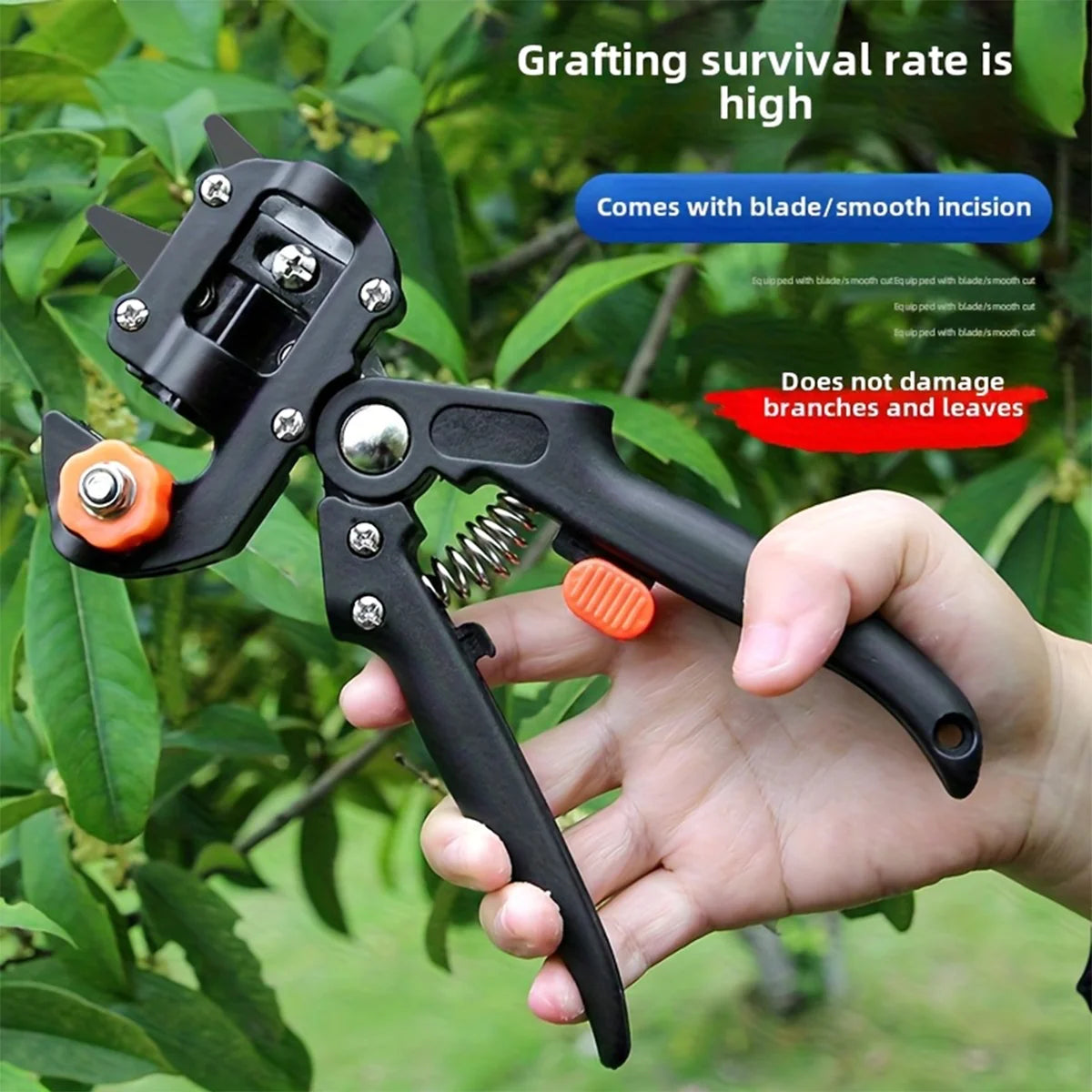 Professional Grafting and Pruning Tools, Fruit Tree Grafting Shears, 2-in-1 Branch Cutting and Grafting Shears.