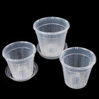 1Pc Household Garden Planter Drainage Pots With Holes Transparent Orchid Baskets Plastic Breathable Flower Pots Accessories