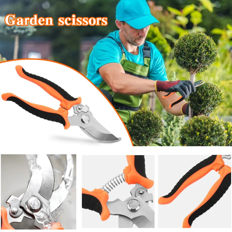 Pruner Garden Scissors Professional Sharp Bypass Pruning Shears Tree Trimmers Secateurs Hand Clippers For Garden Beak Scissors