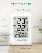 ORIA Outdoor Thermometer Wireless Indoor Hygrometer Digital Room Thermometer with 2 Sensors for Office Home