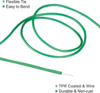 Garden Plant Twine Green Cable Ties Flexible Bendy Vine Support Twist Ties Reusable Plant Branches Rubber Coated Steel Wire