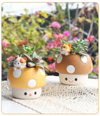 Creative Mushroom Succulents Plant Pot, Cute Animal Flower Pots, Decorative Planter Containers Home Desktop Office Decor