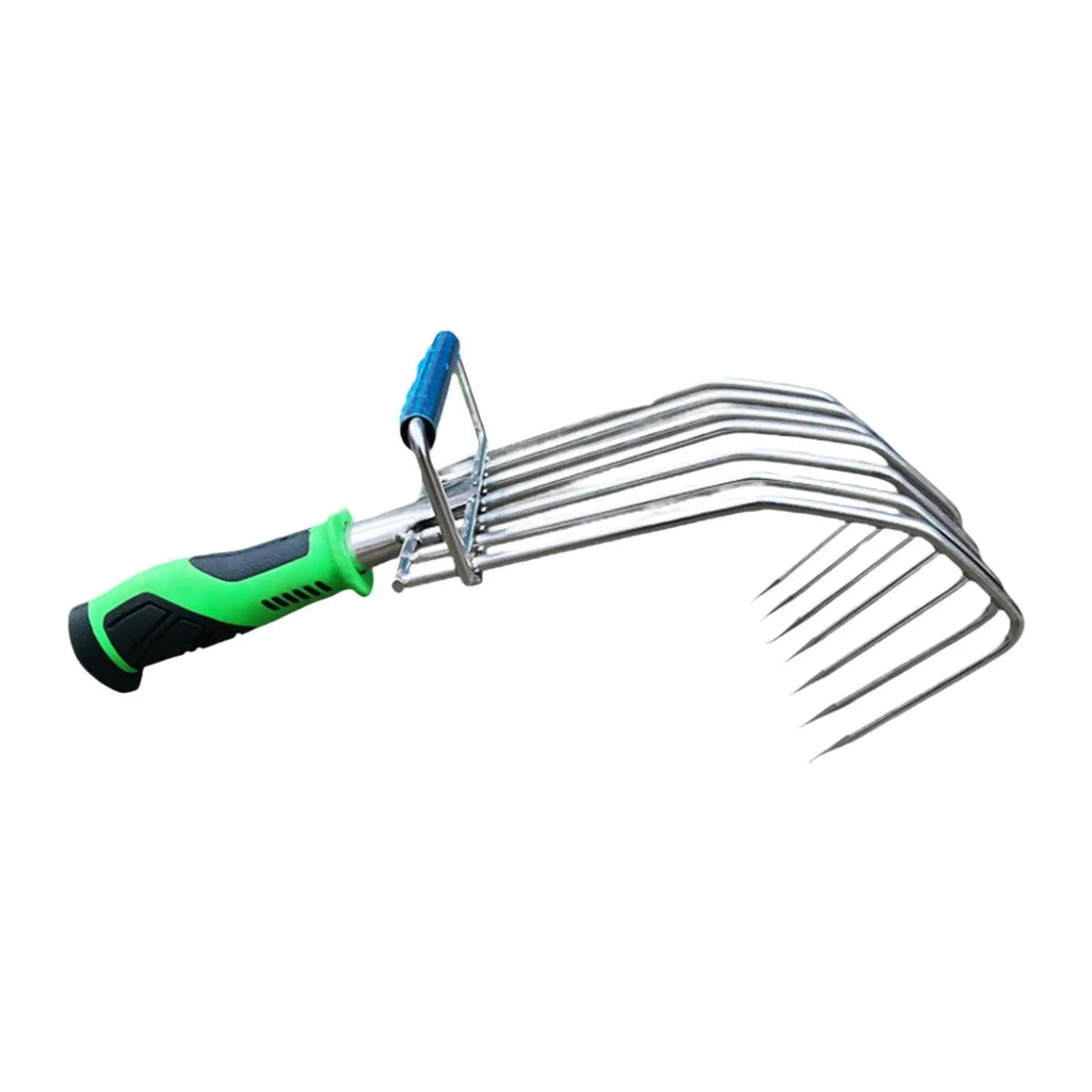Hand Rake Weeding Lightweight Small Garden Hand Rake Loosening Soil Rubber Handle Digging for Patio Backyard Lawn Yard Work