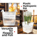 4 Grids Hydroponics Nursery Pots Planter Containers Clear Tulip Bulb Planter Plastic Square Planting Basket Indoor Gardening