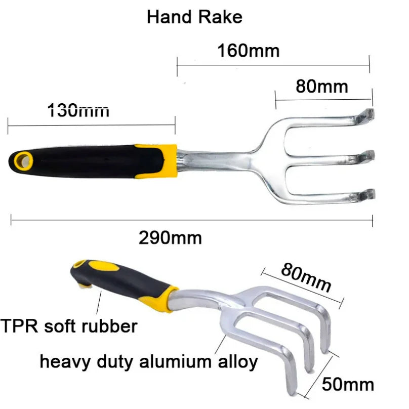 XMSJ 8PCS Multi-Function Garden Tool Hand Shovel/Triclaw Rake/Harrow/Drafter/Fork/Spade Loosening Potted Soil Planting Tools