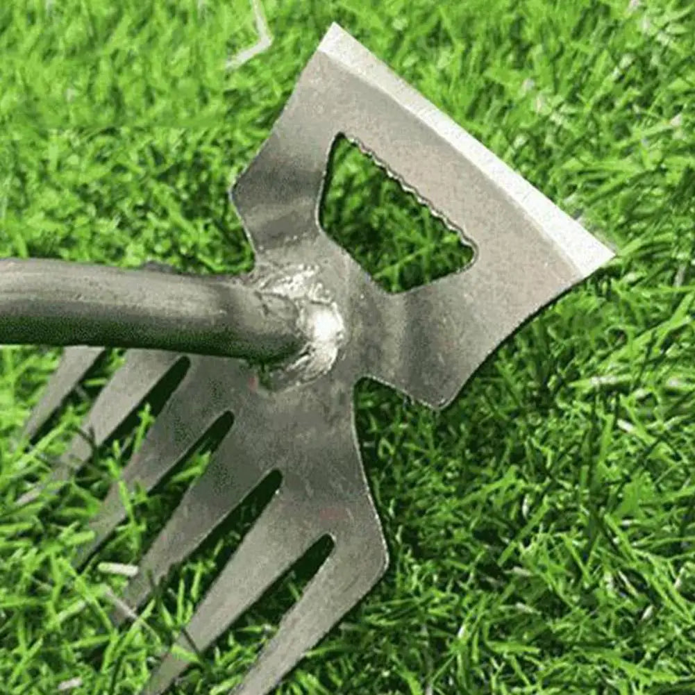 8 Teeth Garden Weed Rake 2In1 Garden Rake Manual Weed Grass Rooting Tool Puller Shovel Hand Gardening Loose Soil Tool