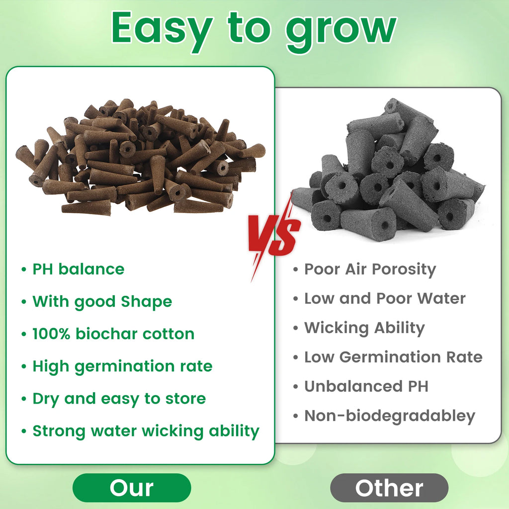 100Pcs Seed Grow Sponges Replacement Root Growth Sponges Seedling Starter Plugs Starting Seed Pod Hydroponic Garden Planting
