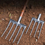 Sturdy High Carbon Steel Digging Fork 4 Tine Anti Breakage Garden Fork Spading Fork Farm Tool