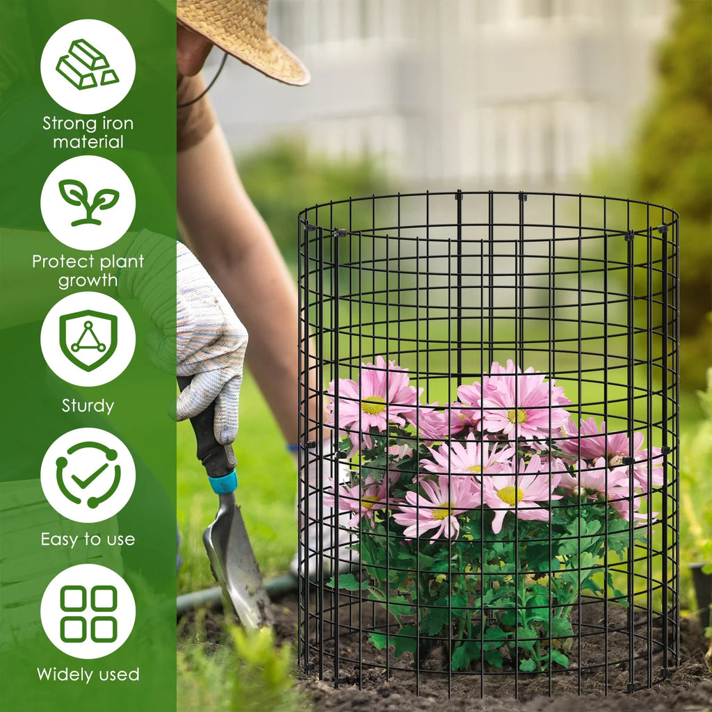 15Pcs Plants Protector Cages 35x35cm Mesh Plants Cage Covers with Ties and Pegs Rustproof Plants Cloche Garden Accessories