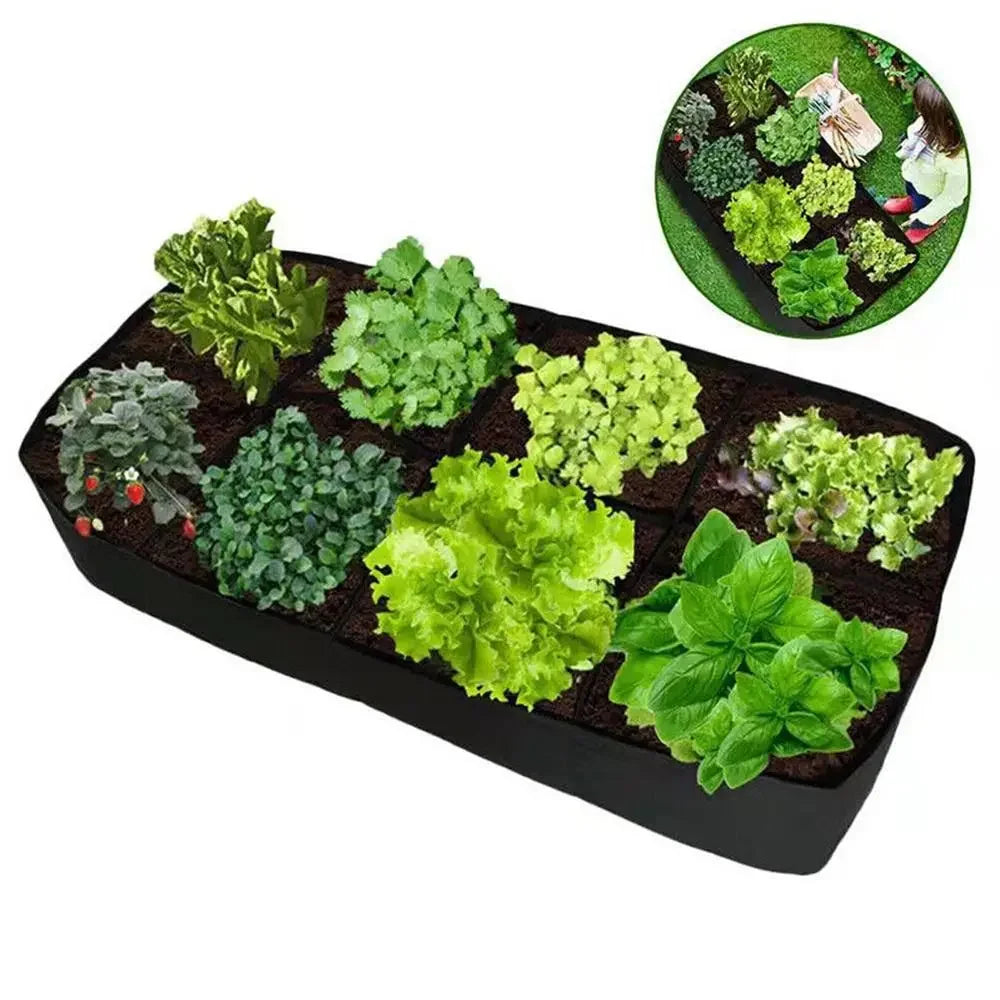 Garden Planting Bag Multi-gird Felt Growing Bag Rectangle Planting Nursery Pot Vegetable Tomato Potato Planting Container Plant