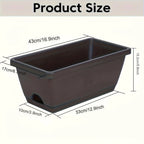 3 Pieces Window Box Planter Rectangle Plant Containers Decors with Drainage Holes Flower Pot Plant Pot for Outdoor Garden Home