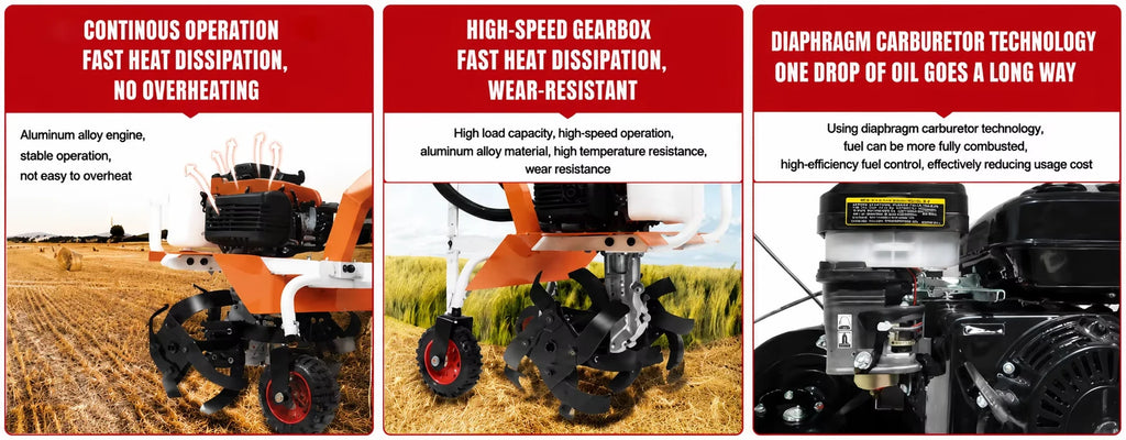 Rotary Cultivator Efficien Micro-Cultivator Tilling Soil And Loosening Soil  Cultivator Small Ditching Rotary Cultivator Tilling