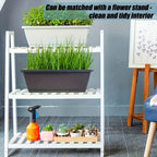 Rectangle Plant Containers Decors With Drainage Holes Flower Pot Plant Pot Window Box Planter For Outdoor Garden Home