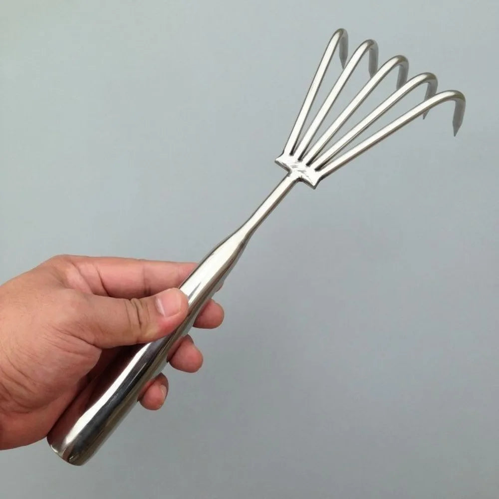 3/5 Claws Garden Hand Rake Manual Integrated Small Leaf Rakes Gardening Tool Stainless Steel Weeding Removal Puller Garden Yard