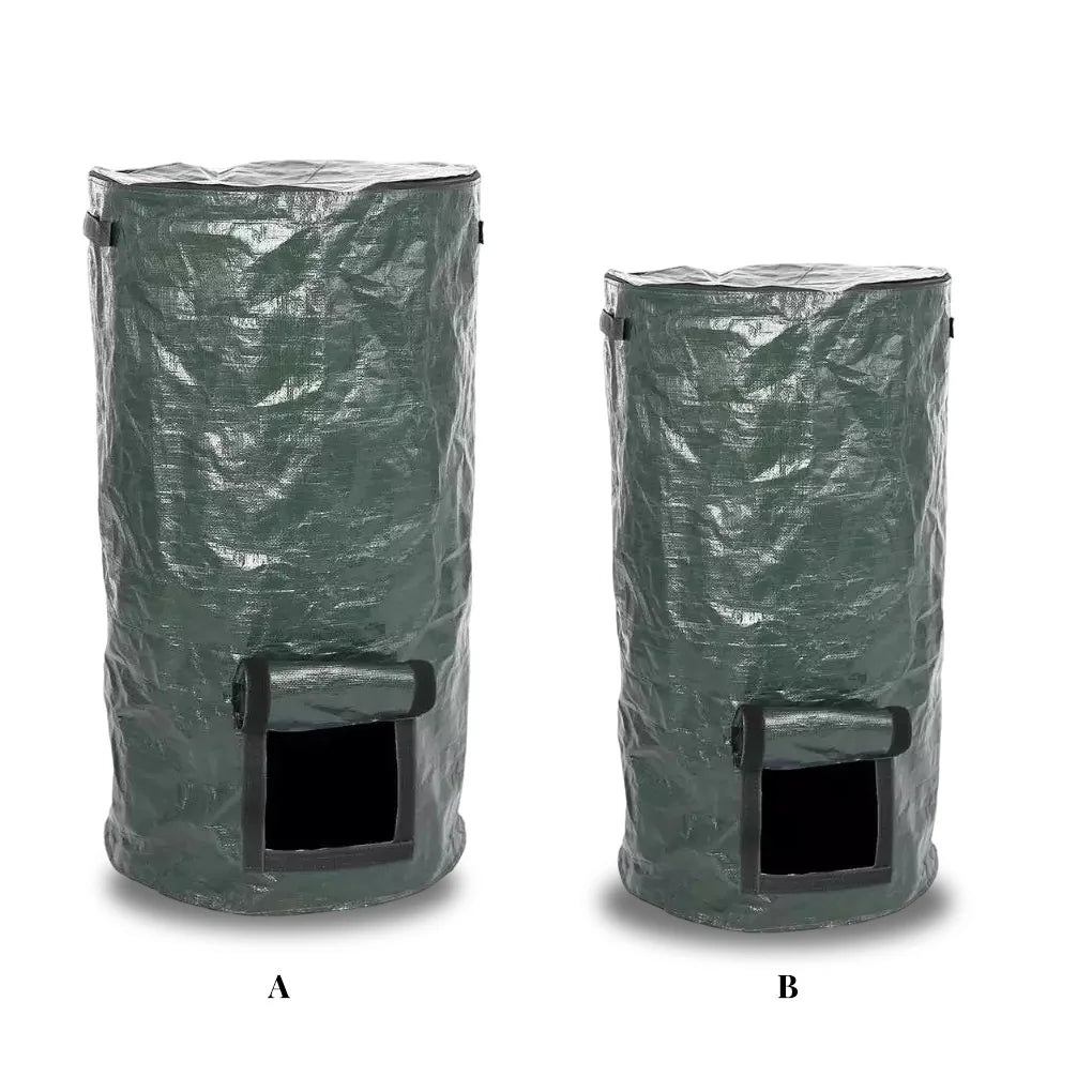 Garden Composter Eco-Friendly Bio Fermentation Bag with Zipper and Double Handles Collapsible Compost Bin for Dispose of Kitchen