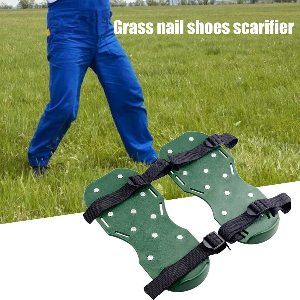 30cm Gardening Walking Garden Yard Grass Cultivator Scarification Aerator Nail Shoes Multi-functional Practical Durable Tools