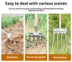 Agricultural Loose Soil Fork Fourtooth Manganese steel farming tools loosening and clearing Manual Garden Soil Turning Artifact