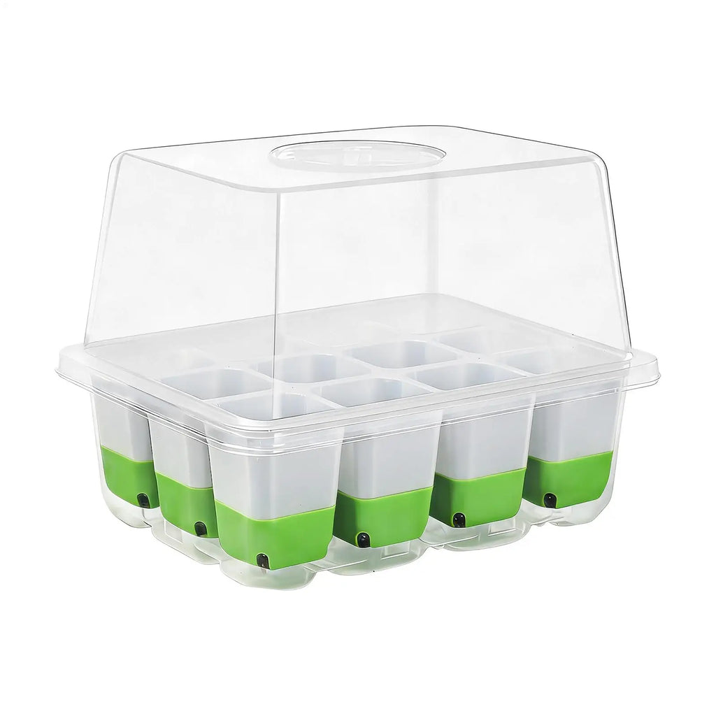 Seedling Starter Tray Indoor Garden Greenhouse Growth Potting with Cover Adjustable Humidity Germination Box Gardening Supplies