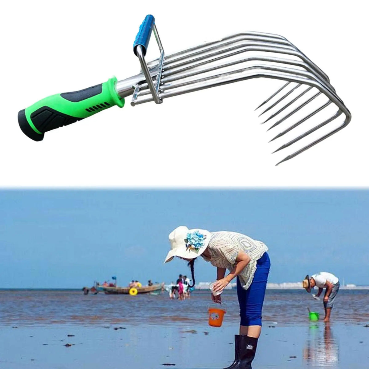 Hand Rake Weeding Lightweight Small Garden Hand Rake Loosening Soil Rubber Handle Digging for Patio Backyard Lawn Yard Work