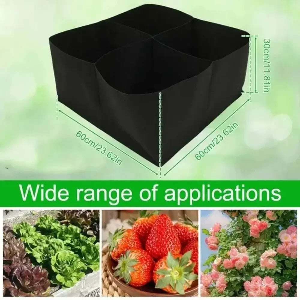 Garden Planting Bag Multi-gird Felt Growing Bag Rectangle Planting Nursery Pot Vegetable Tomato Potato Planting Container Plant