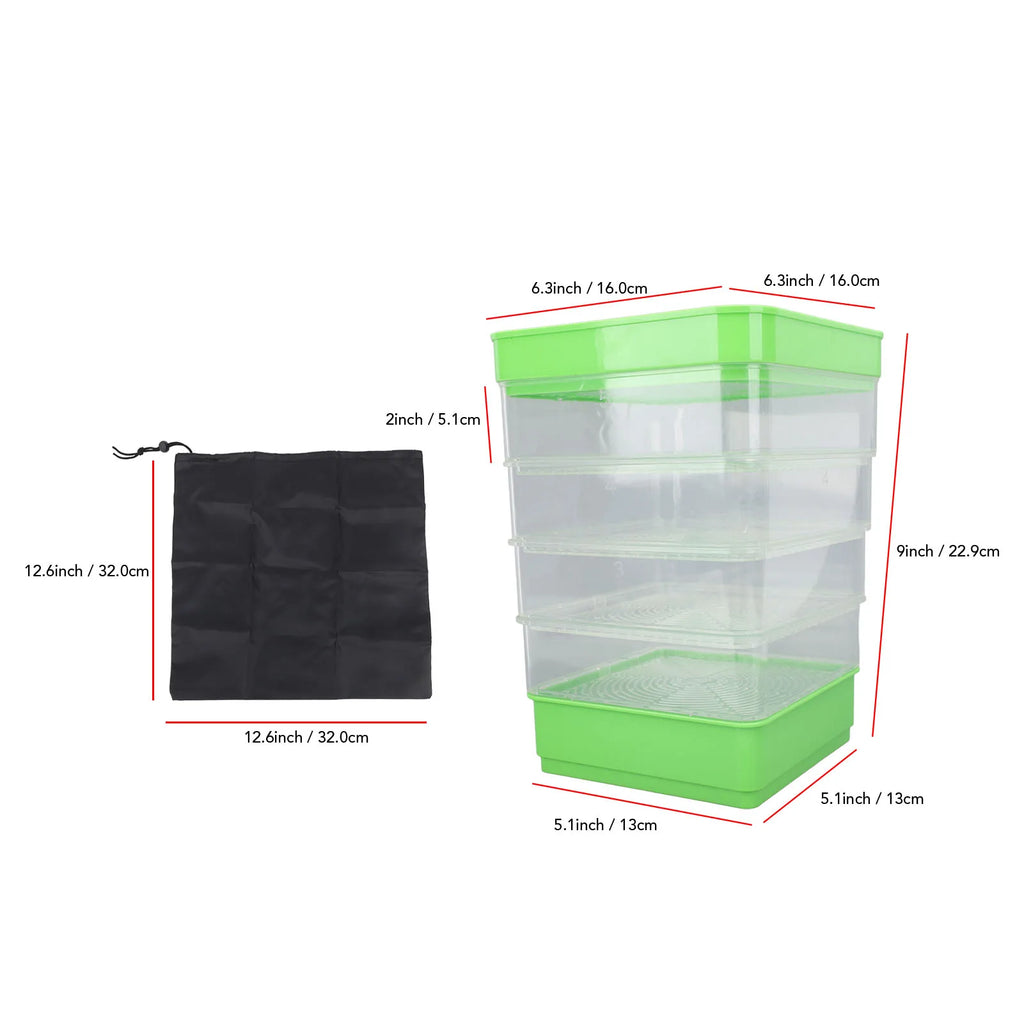 Stackable Sprouter Kit  Plant Grow Trays Easy To Observe Plastic Multipurpose Long Lifespan Space Saving for Bean Sprouts