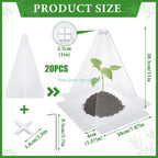 E74E 20pcs Clear Plastic Plant Protectors for Seedling Defense Sun Frosts Snail Bird