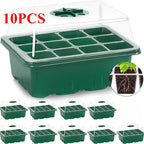 10PCS Seedling Trays Seed Starter Kit Mini Propagator Plant Grow Kit with Humidity Vented Domes and Base for Seeds Starting