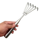 3/5 Claws Garden Hand Rake Manual Integrated Small Leaf Rakes Gardening Tool Stainless Steel Weeding Removal Puller Garden Yard